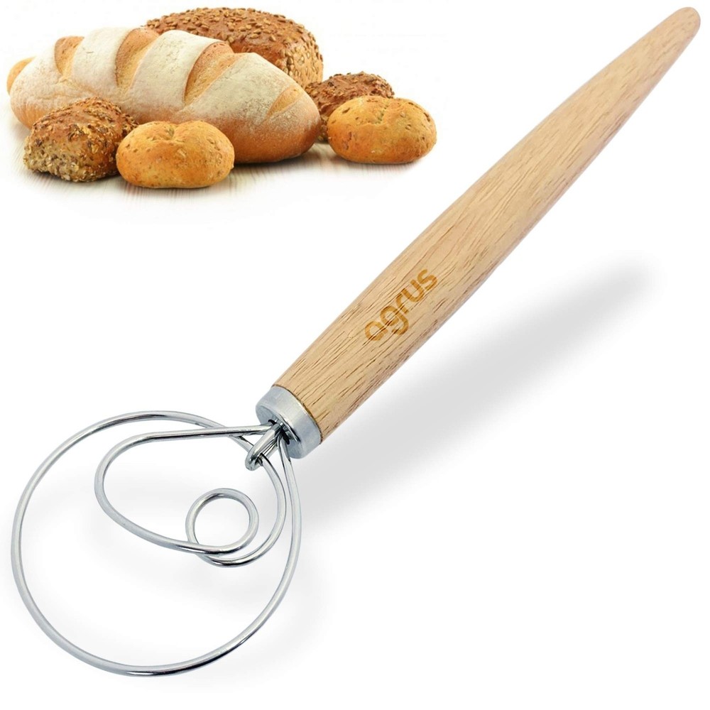 Danish Dough Whisk - Bread Making Tools - Danish Dough Hook - Bread Dough Mix...