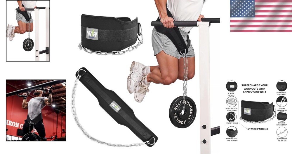 All-in-One Dip Belt with Chain - Perfect for Pull Ups, Dips & Strength Training