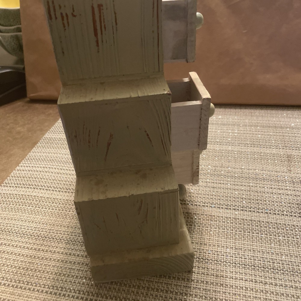 Distressed Wood Storage Stacked Cube Box