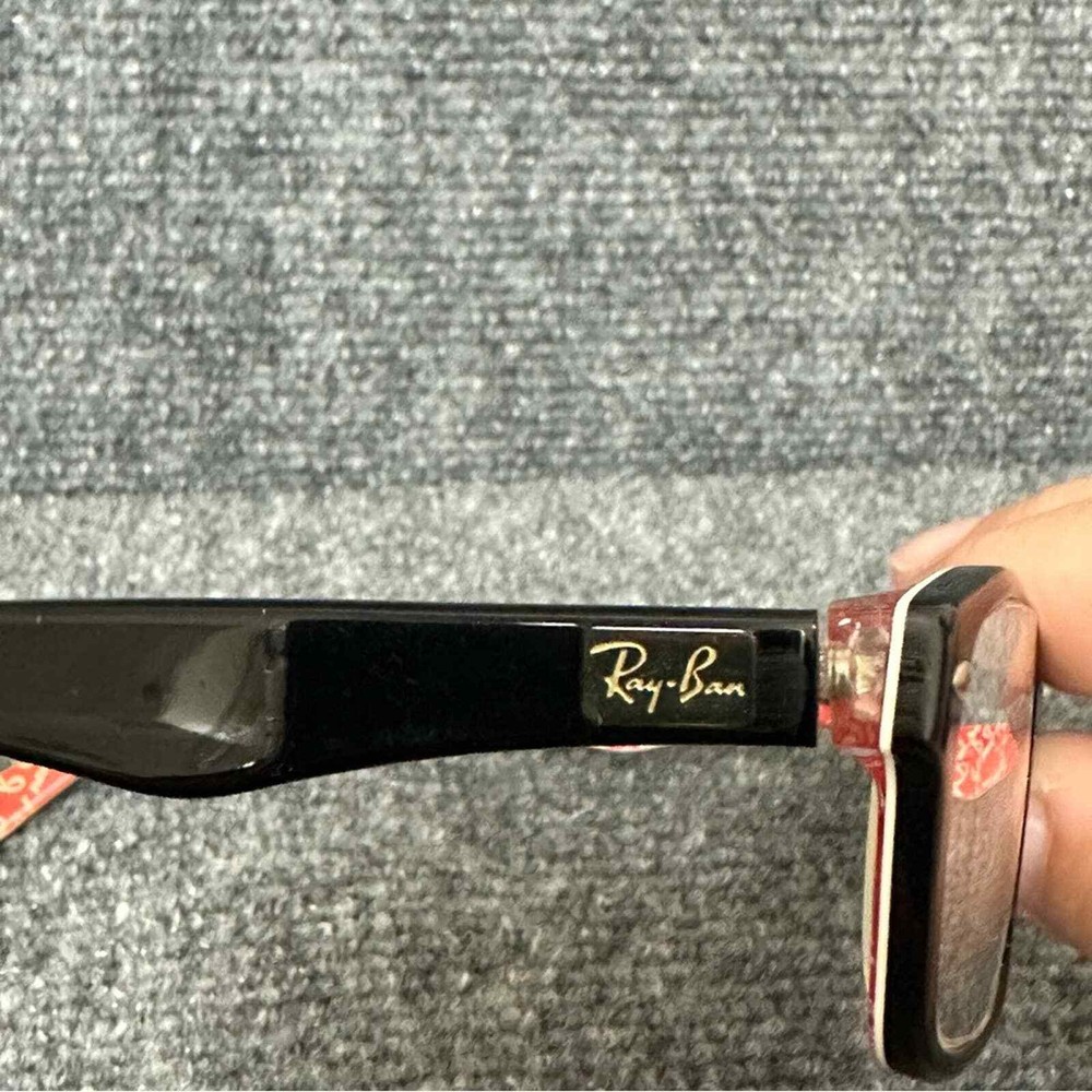 Ray-Ban Highstreet 5206 eyeglass frames case rectangle flex hinges black red