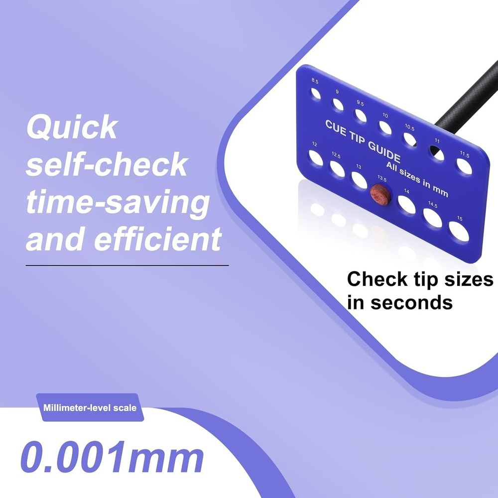 Billiard Cue Tip Measure Tool, Cue Tip Size Measure Tool