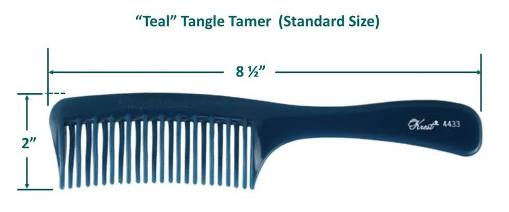 Teal Tangle Tamer Curved Tooth Comb