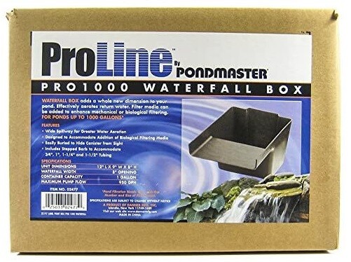 Pondmaster 12453 ProLine 1000 Pond Filter/Waterfall Box - 8" Spillway