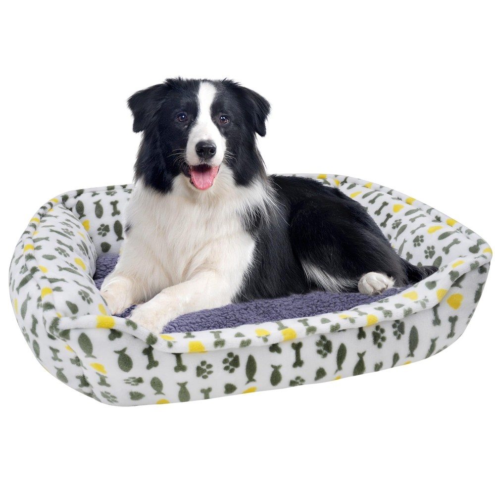 Calming AntiAnxiety Dog Sofa Bed, Rectangular Washable Grey Mattress  Large