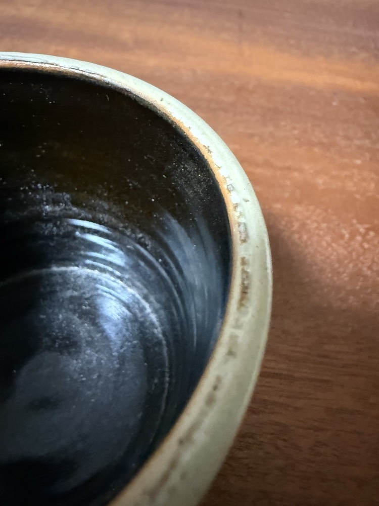 Rustic Studio Pottery Mini Crock Cobalt Blue Primitive Stoneware Crock