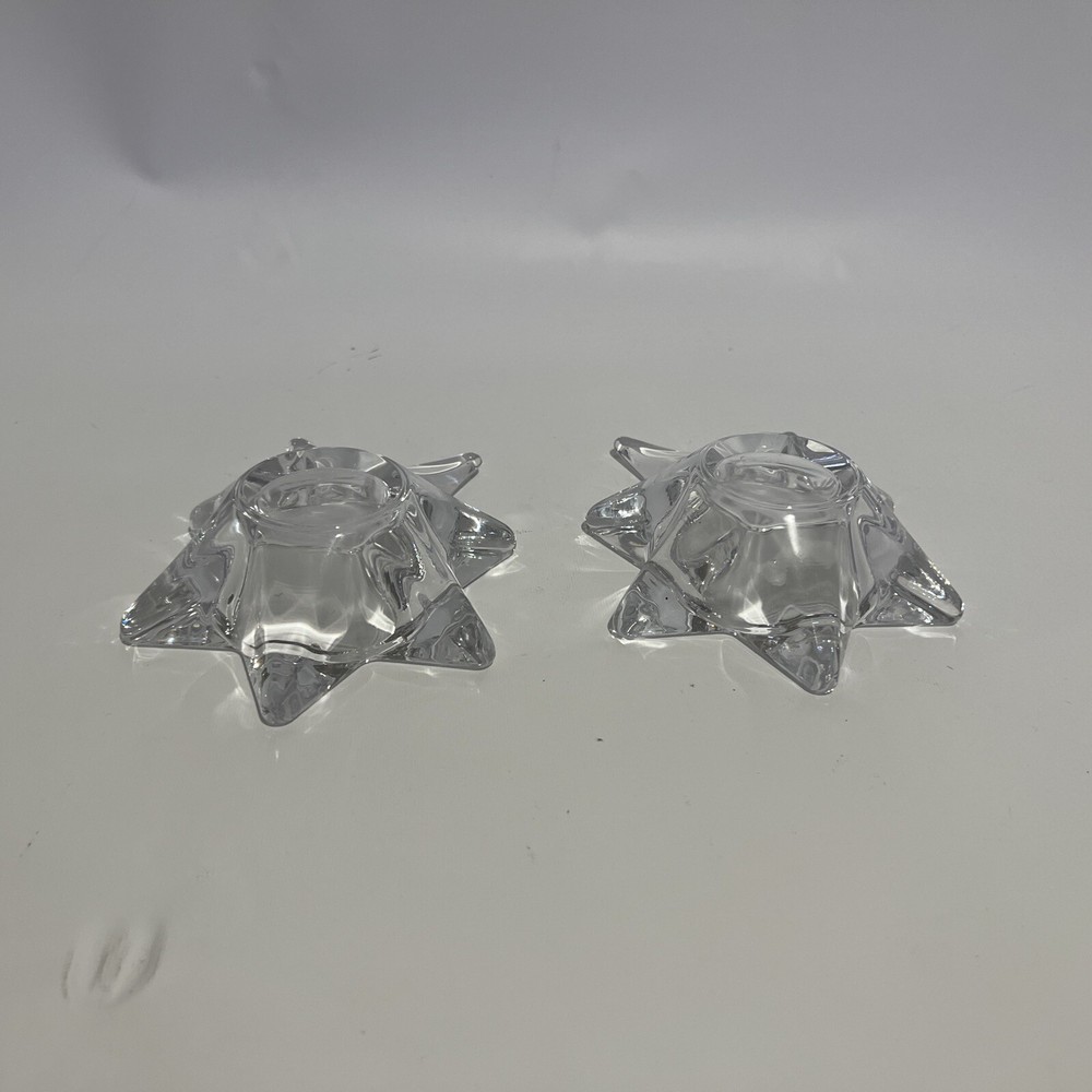 2 Crystal Star Shaped Candleholders