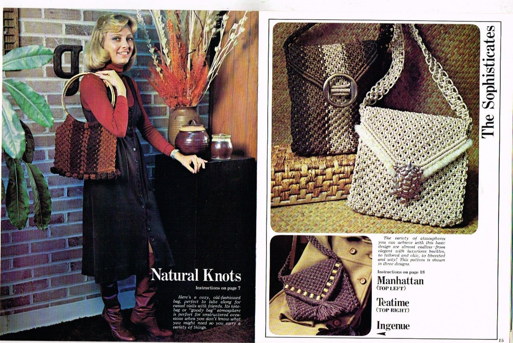 Macrame Purse Strings Pattern Book Purses Handbags 1976 Vintage