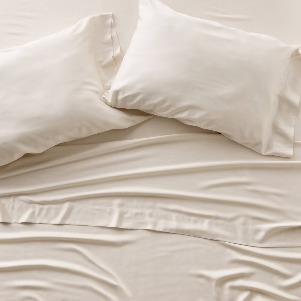 Queen 400 Thread Count Rayon from Bamboo Sheet Set Natural - Casaluna