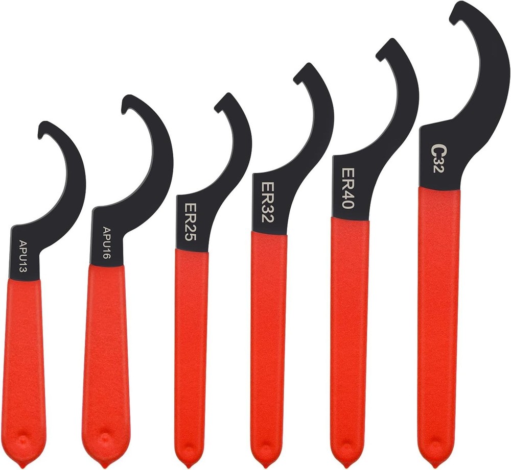 6pcs Coil Over Wrench Shock Spanner Universal Adjustable C Shape Wrenches Tool