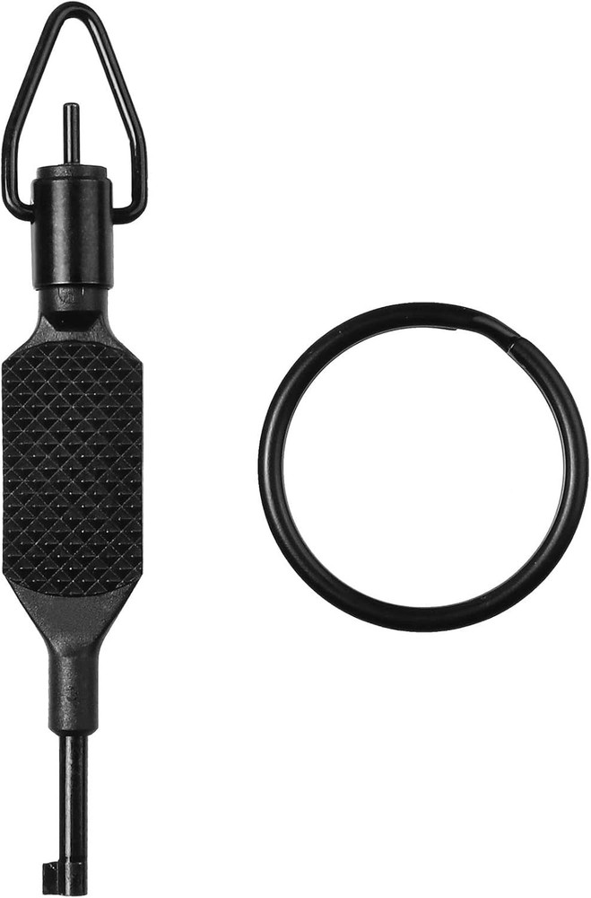 Compact 4-Inch Polymer Handcuff Key with Detachable Keyring for Easy Access