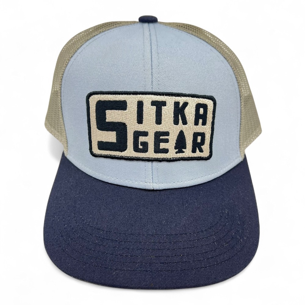 Sitka Hat Patch Mid-Pro Trucker Mesh Blue Gray OSF Snap-Back Mens Like New