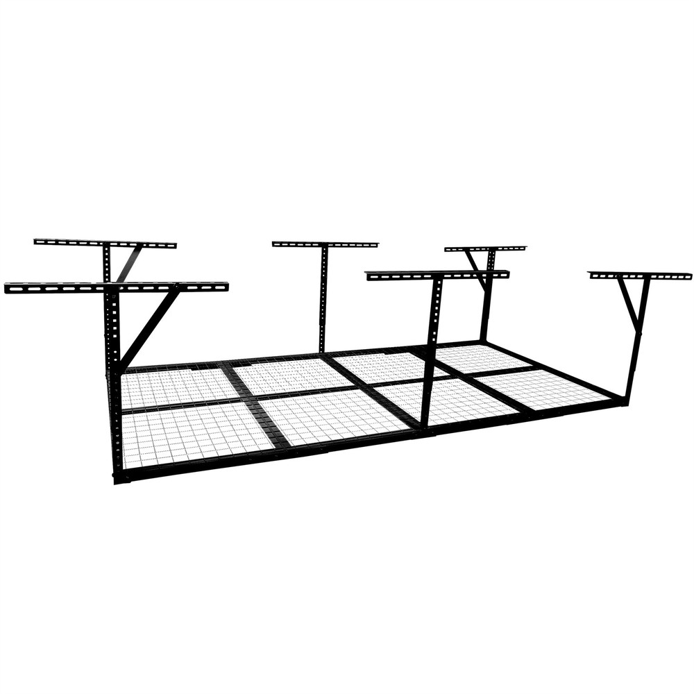 4x8FT Overhead Garage Ceiling Storage Rack 600lbs Load Adjustable Wall Tool Rack