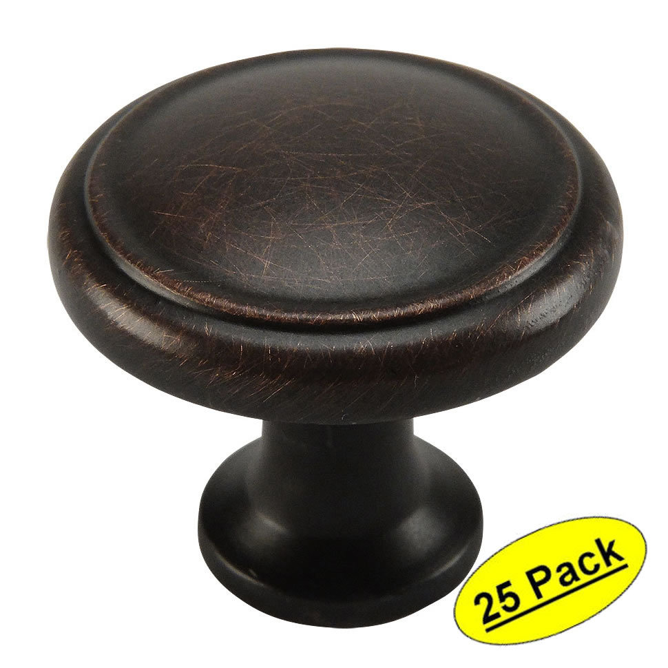 *25 Pack* Cosmas Cabinet Hardware Oil Rubbed Bronze Round Knobs #5982ORB