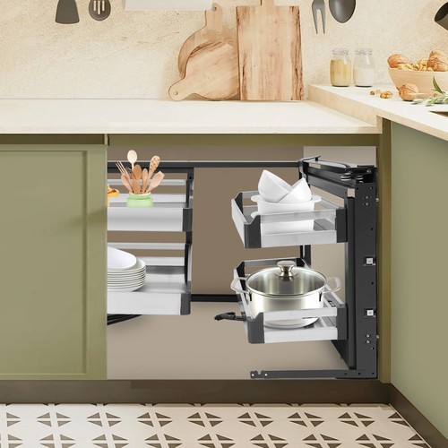 Blind Corner Cabinet Pull-Out Corner Organizer Swivel Corner Cabinet