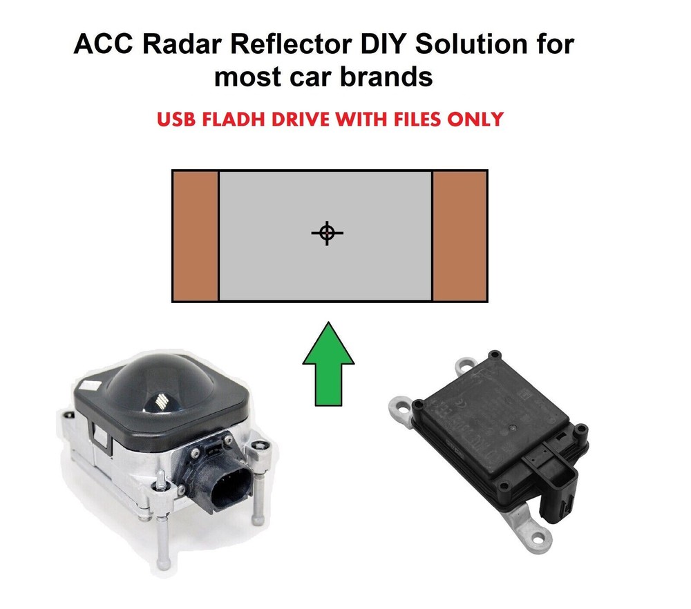 ACC radar reflector plate solution-most car brands-USB FLASH DRIVE ONLY