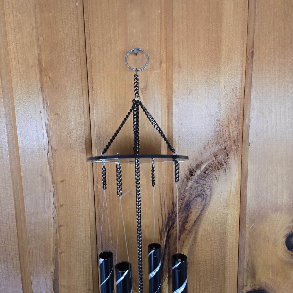 24" Long Black White Stripe Traditional Tuned Wind Chime