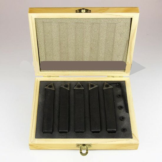 5/8" 5 Pc Indexable Carbide Insert Turning Tool Bit Lathe Set C6 Chipbreaker