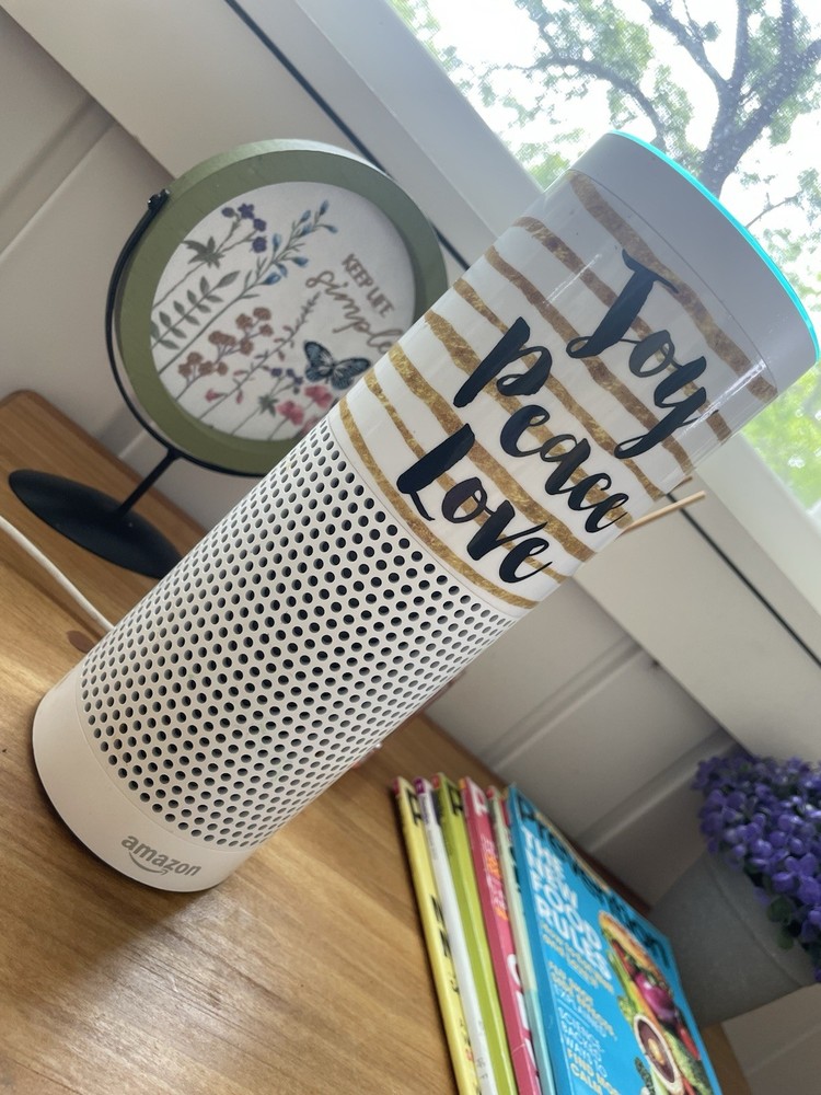 Amazon Echo Alexa White and Gold Bluetooth Smart Speaker