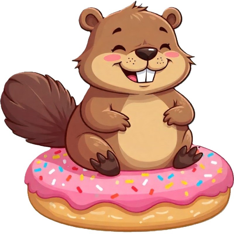 30 Custom Doughnut Beaver Personalized Address Labels