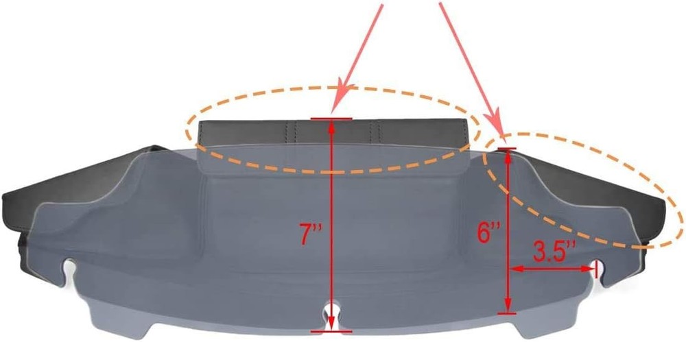 Windshield Bags Storage,Three-Pocket Batwing Fairing Pouch small, Black