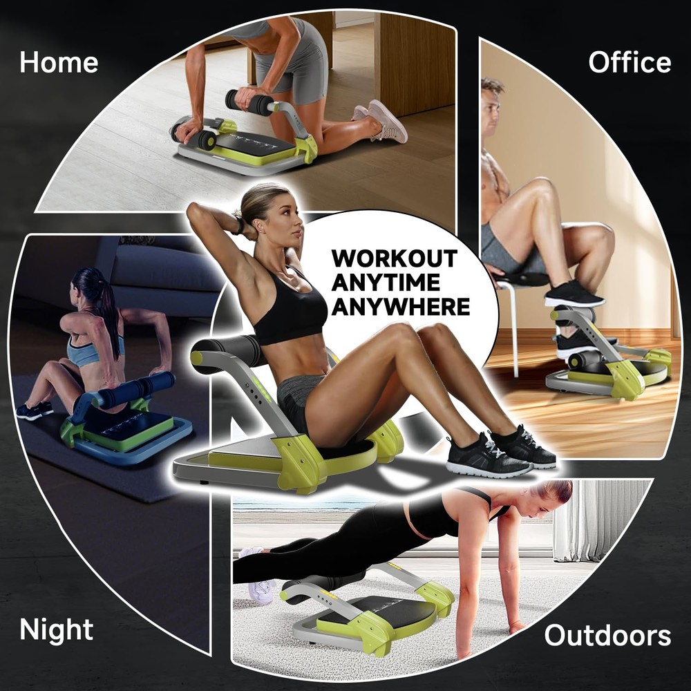 Ab Trainer/Crunch Machine, Ab Workout Equipment, 4 Adjustable Resistance, Sit Up