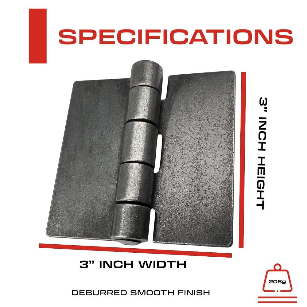 3" Heavy Duty Weldable Hinges, Book Hinge, Weld On Hinges, Steel Butt Hinge