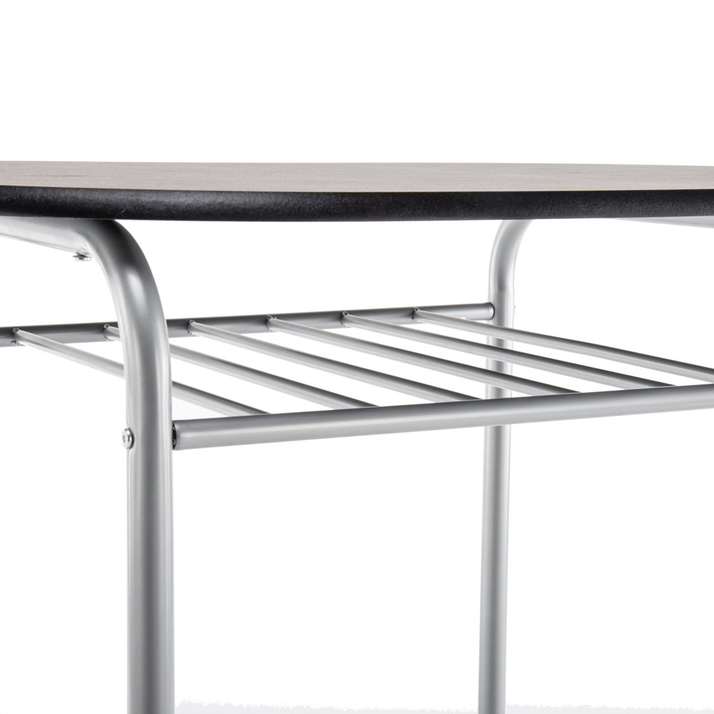 PVC Breakfast Table (One Table and Two Chairs) Black