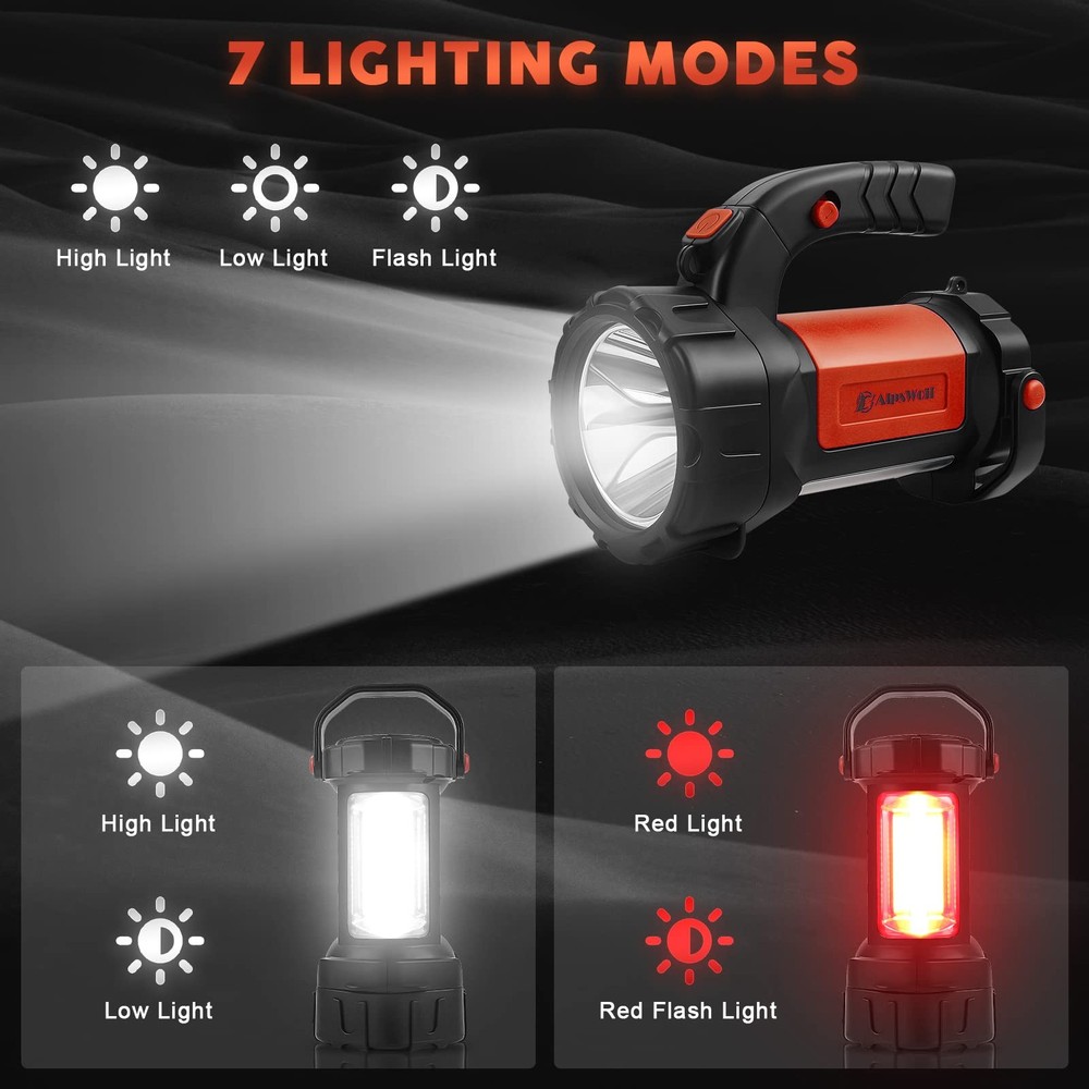 Camping Lantern Rechargeable, AlpsWolf LED Flashlight Spotlight Red