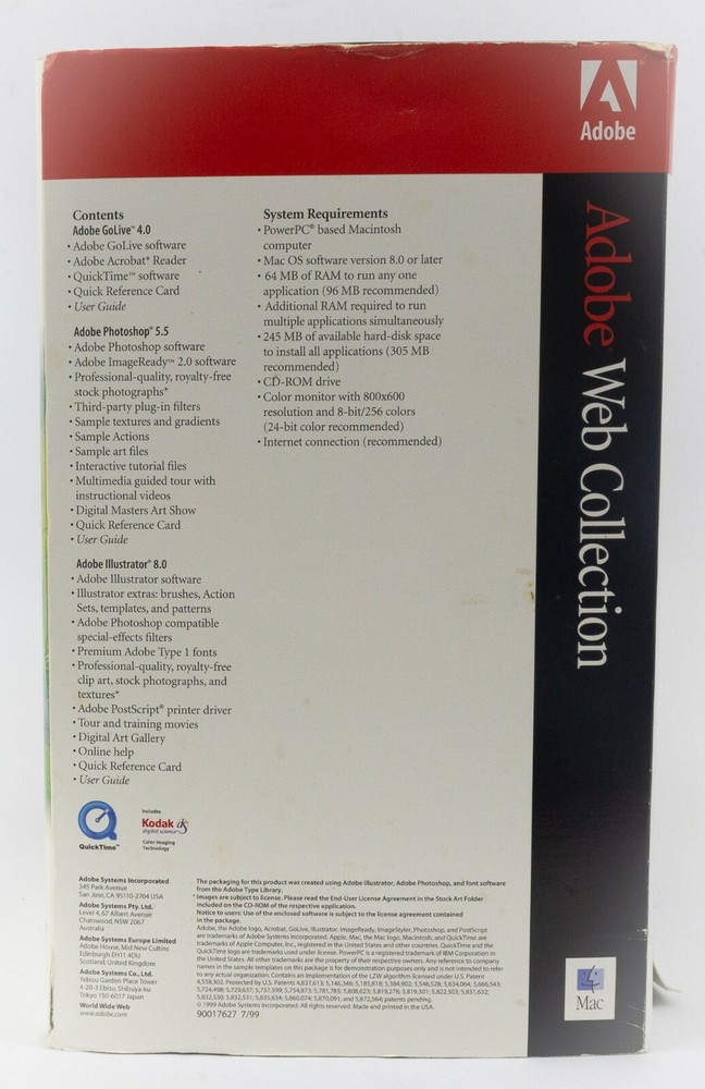 Adobe Web Collection Software PN:17570001 PowerPC Mac OS 8.0