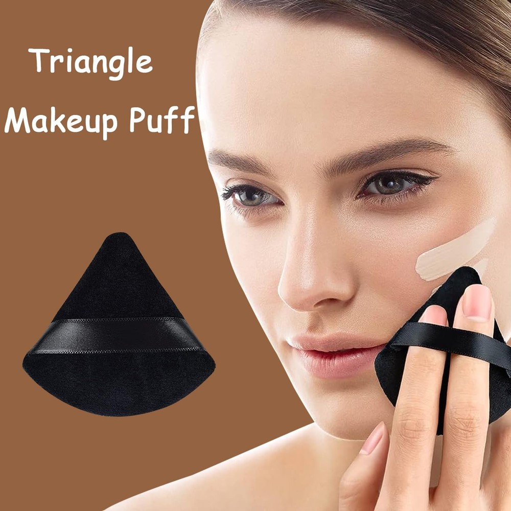 16 pcs Triangle Powder Puff Makeup Puff:Setting Black