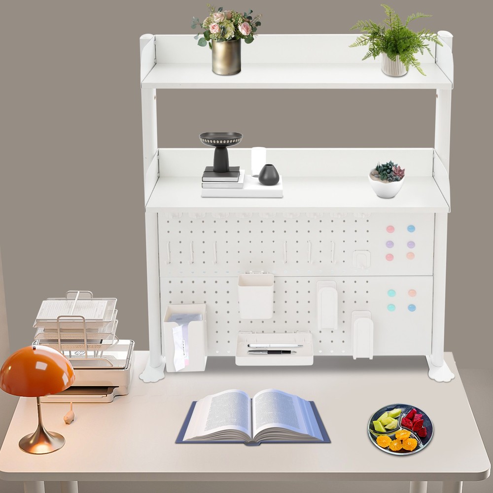 Tabletop Pegboard Bookshelf Clamp On Desk Organizer Multipurpose Bookshelf US