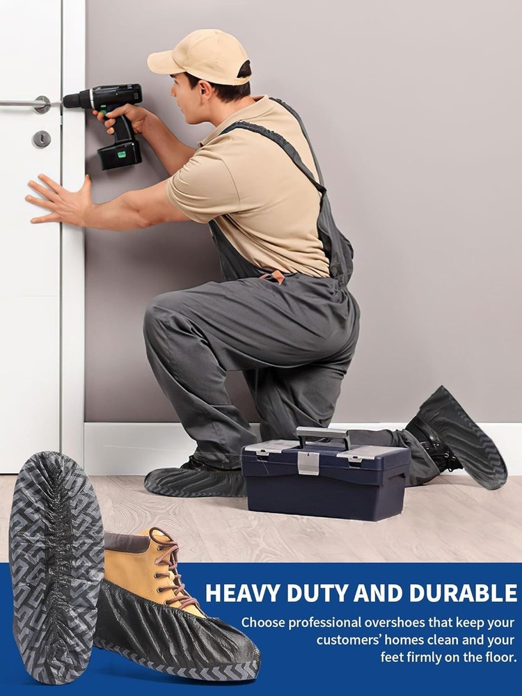 Multi-Use Slip Resistant Boot Covers, 50 Pack - Protect Floors & Shoes