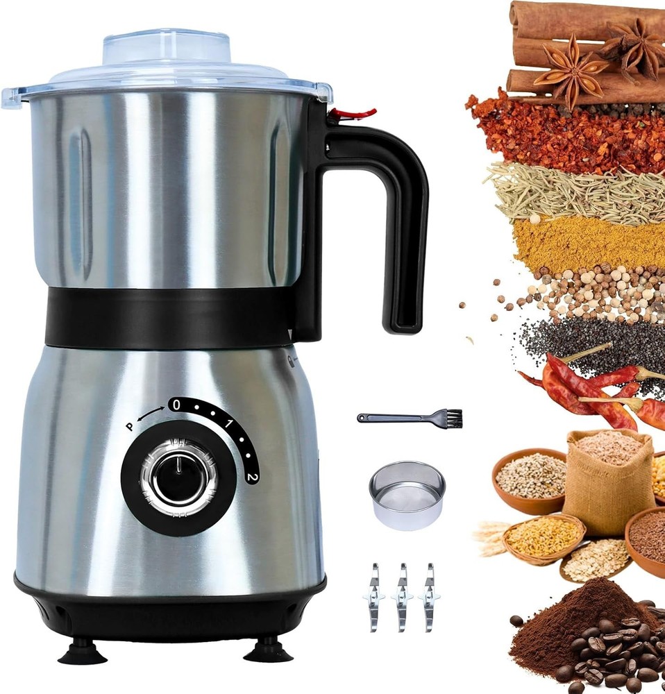 Versatile Kitchen Grinder | 500W Electric Mill | Grinds Spices, Nuts, Grains, Co