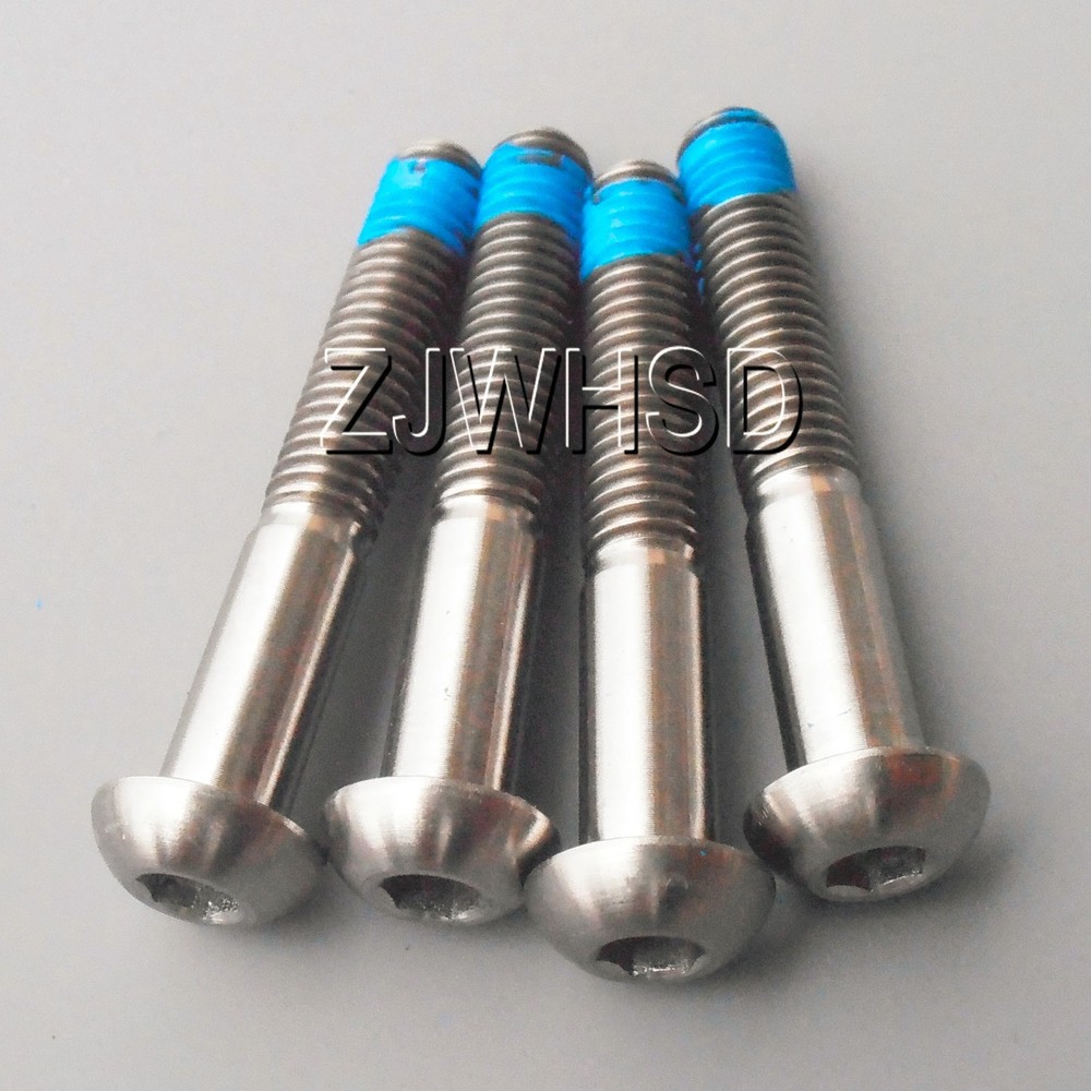 4pcs M6 x 40 Ti Titanium Screw Bolt Allen Hex Socket Button Head + ThreadLocker