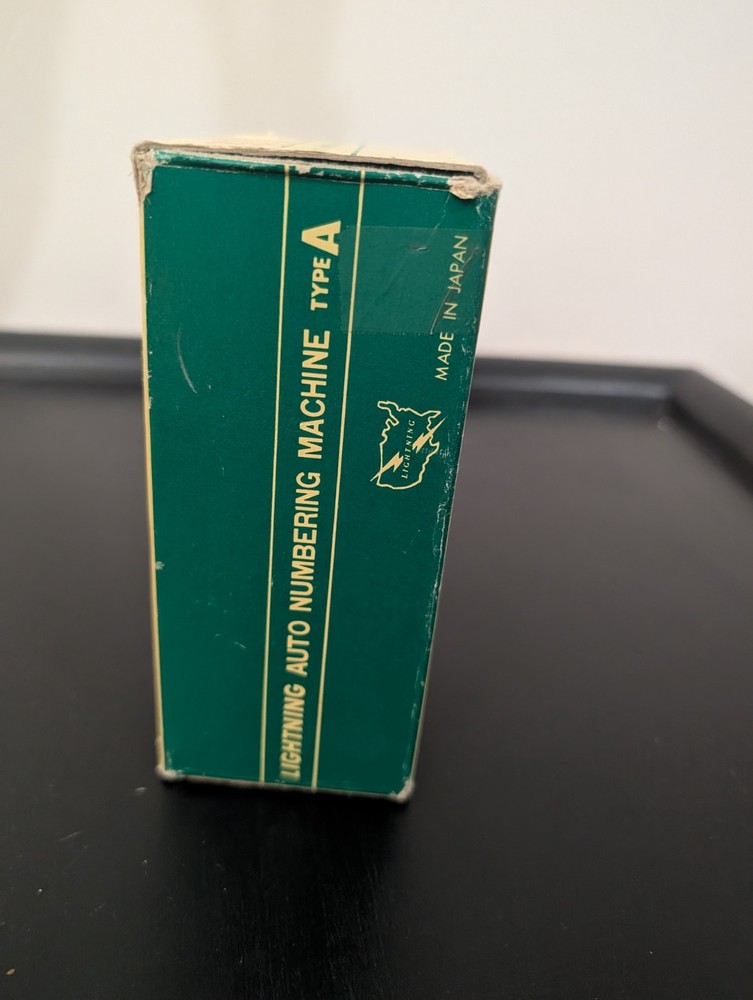 Vtg Lightning Auto Numbering Machine Type A 6 Wheels 7 Actions