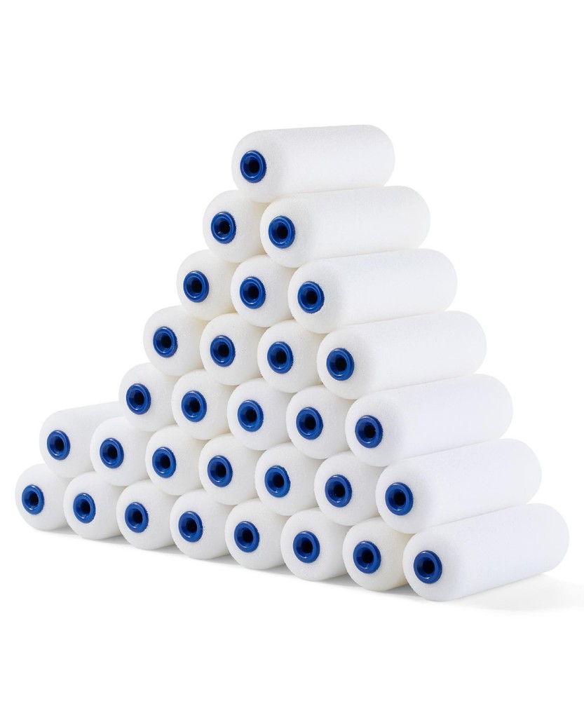 Bates- Foam Paint Roller Covers, 4 Inch, 30 Pack, 4 White