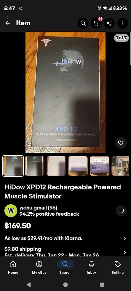 HiDow XP Micro TENS/EMS Combo Rechargeable Device New Open Box