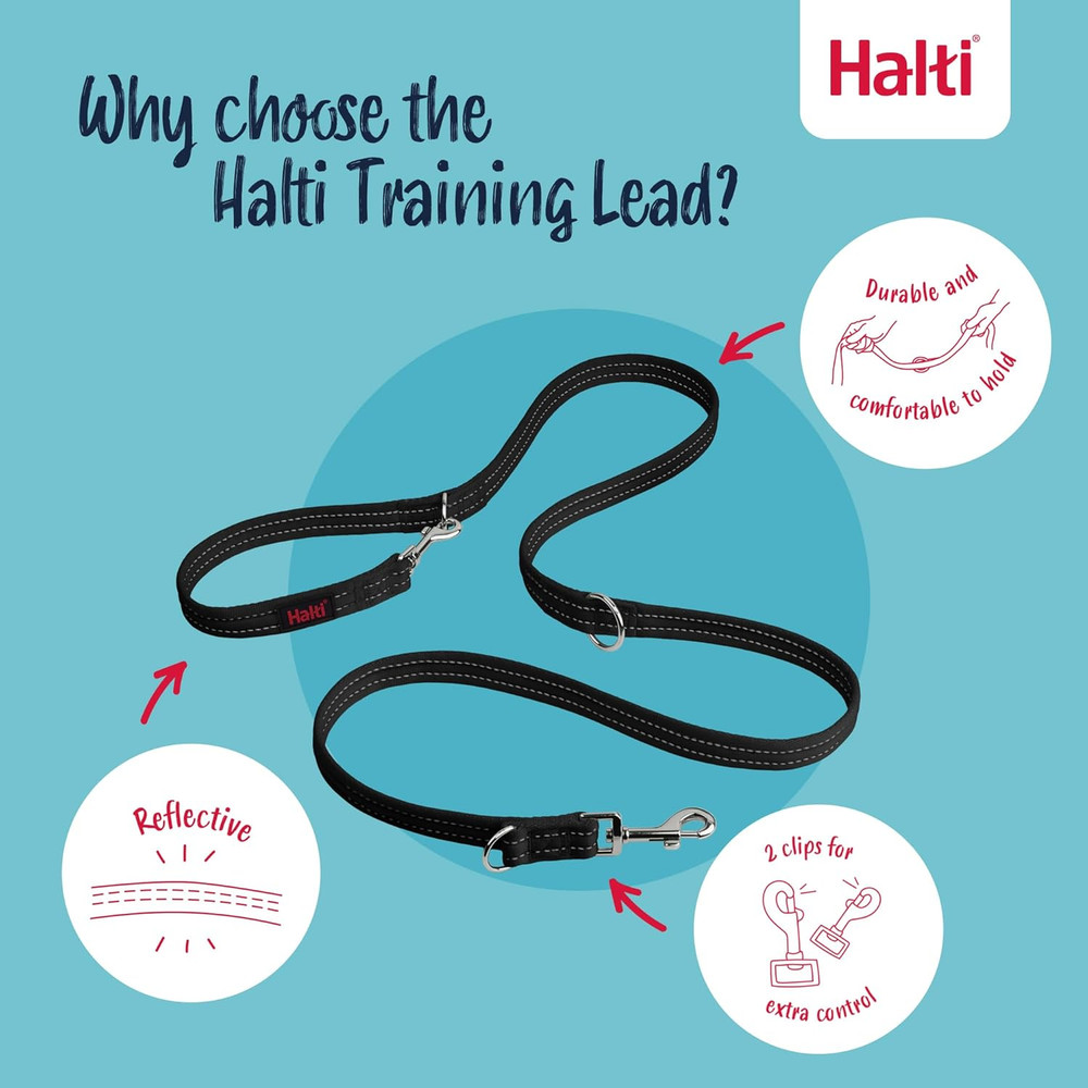 Front Control Harness Size Medium & Training Leash Size Large, Black Combinatio