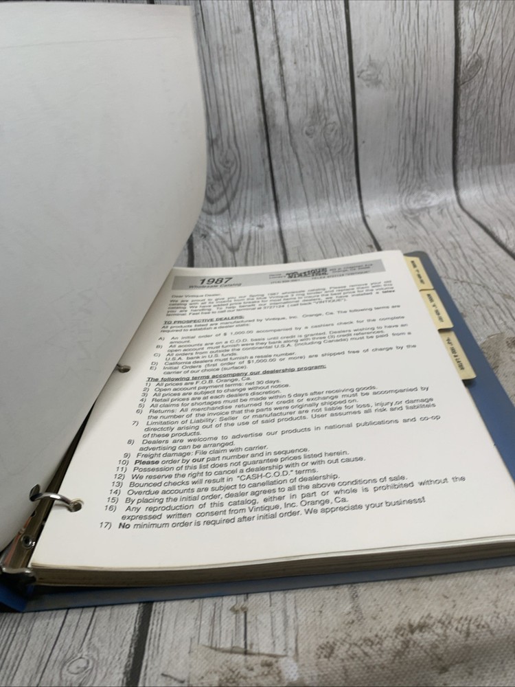 Vintique ‘87 Catalog Manual Binder