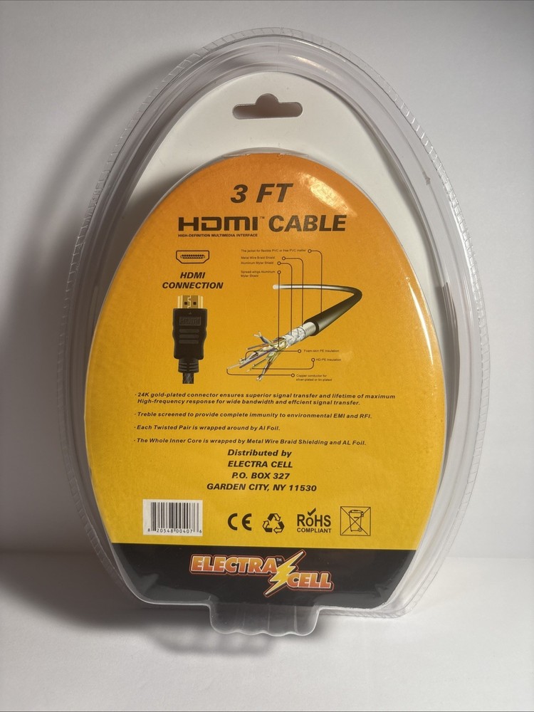 ElectraCell 3ft HDMI Cable
