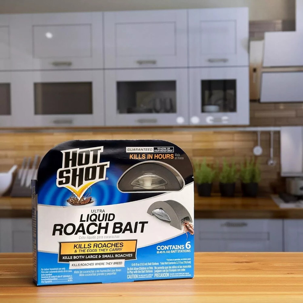 HOT SHOT ULTRA LIQUID ROACH BAIT - 6 COUNT - KILLS ROACHES FAST!!