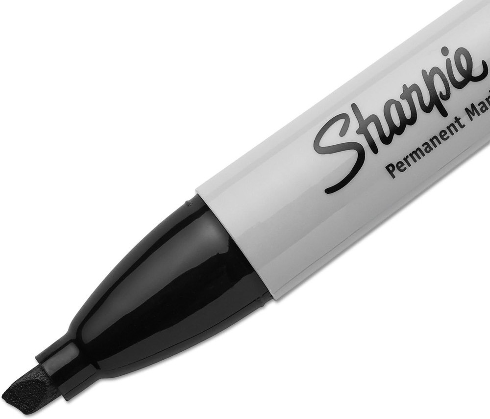 Permanent Markers Chisel Tip Black 4-Pack Fine Bold Writing Ink