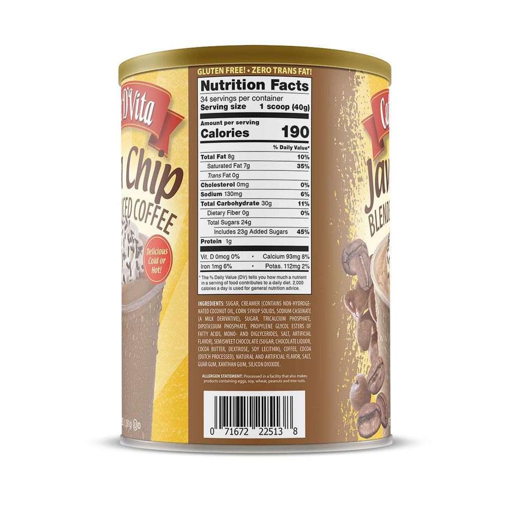 Java Chip Latte Blended Ice Coffee - Java Chip Frappe Mix, Blended Iced Coffee M