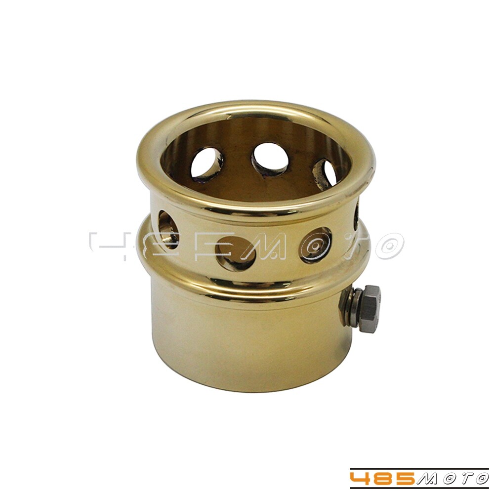Motorcycle 2" Inch Brass Solid Drilled Exhaust Tips For Harley Chopper Bobber