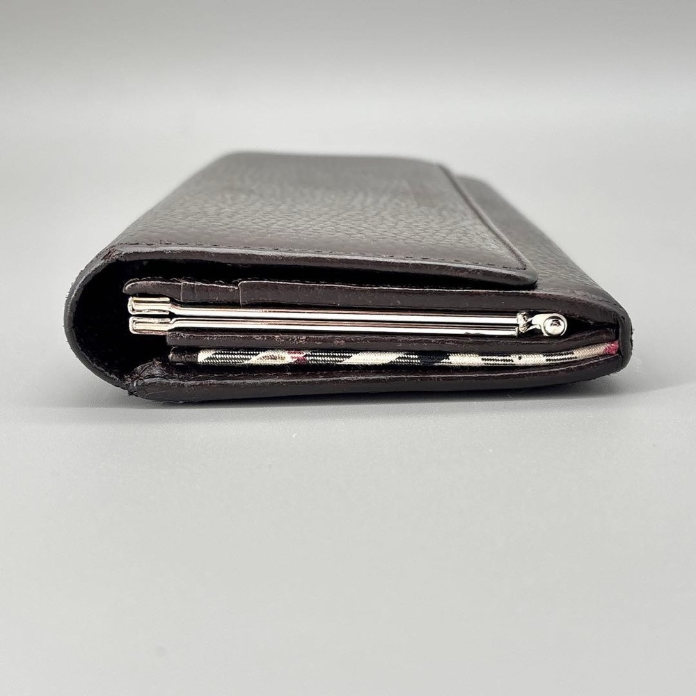 Burberry Nova Check Frame Long Wallet Leather
