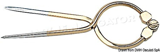 OSCULATI Navigation Compass Brass Divider one-hand 177mm