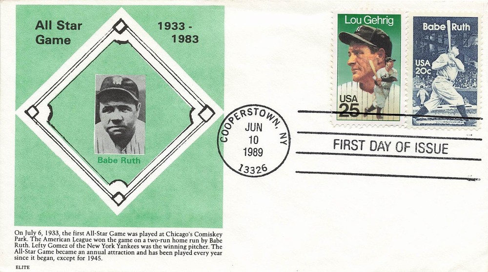 US 2417 & 2046 Combo FDC Babe Ruth Baseball Elite
