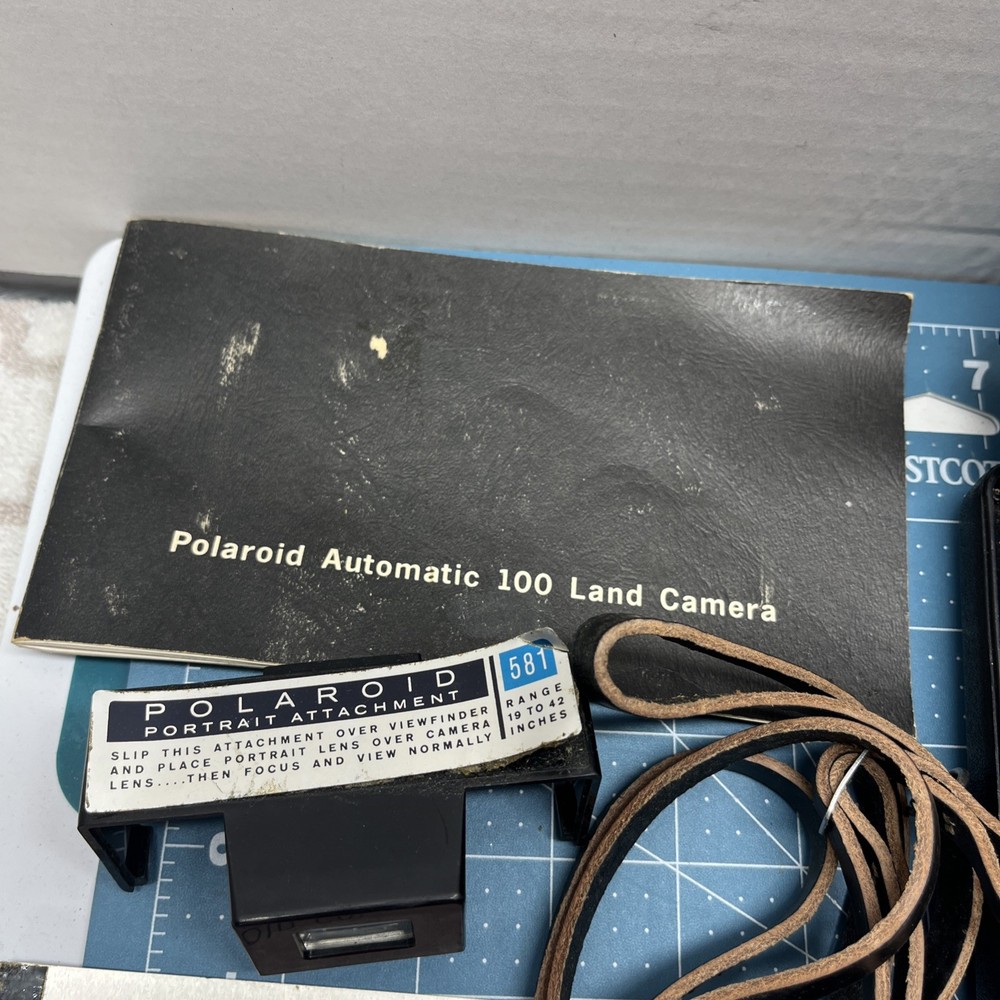 Vintage Polaroid 100 Automatic Land Camera caring Case Flash Manual extra lens ￼