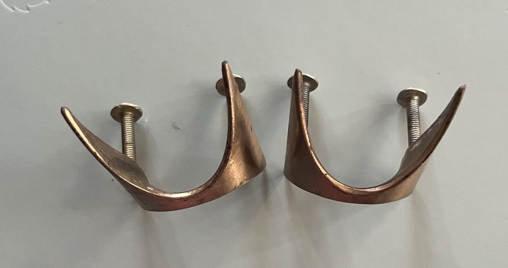Original Broyhill Brasilia Vintage Authentic MCM 2 Drawer Pull 13285 Solid Brass