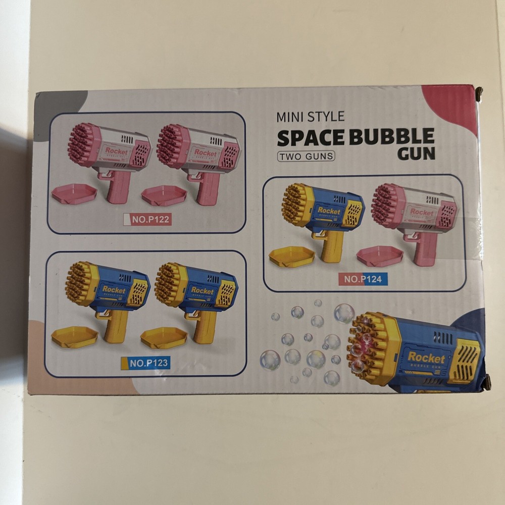 Rocket Mini 40-hole Space Bubble Blower Electric Bubble Blowing - 2 Items - New